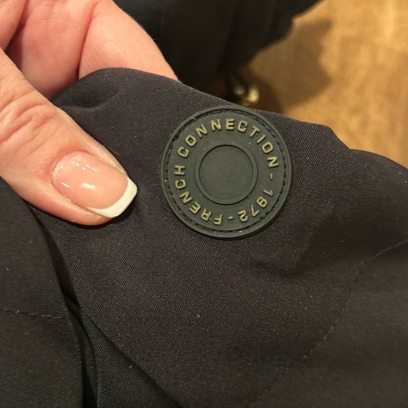 French Connection Women's Quilted Mid-Length Winter Puffer Coat black large - Picture 5 of 7